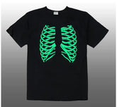 Glow in the Dark Skeleton Short Sleeve Men's Black T-Shirt by Yazbek